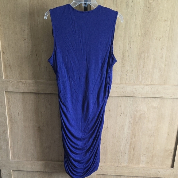 (J43) Womans Sx XL Apt. 9 Blue Draped Midi Dress - Picture 6 of 6